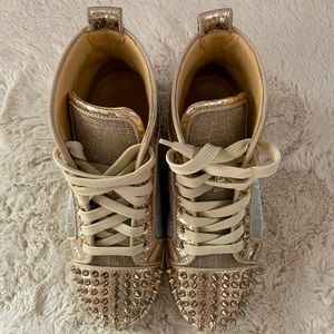 Christian Louboutin Spike Lame Sneakers
